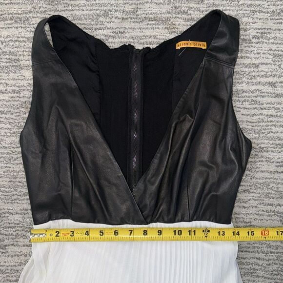 NWT Alice + Olivia Luna Leather-Top Maxi Dress Size 8 - Picture 10 of 14